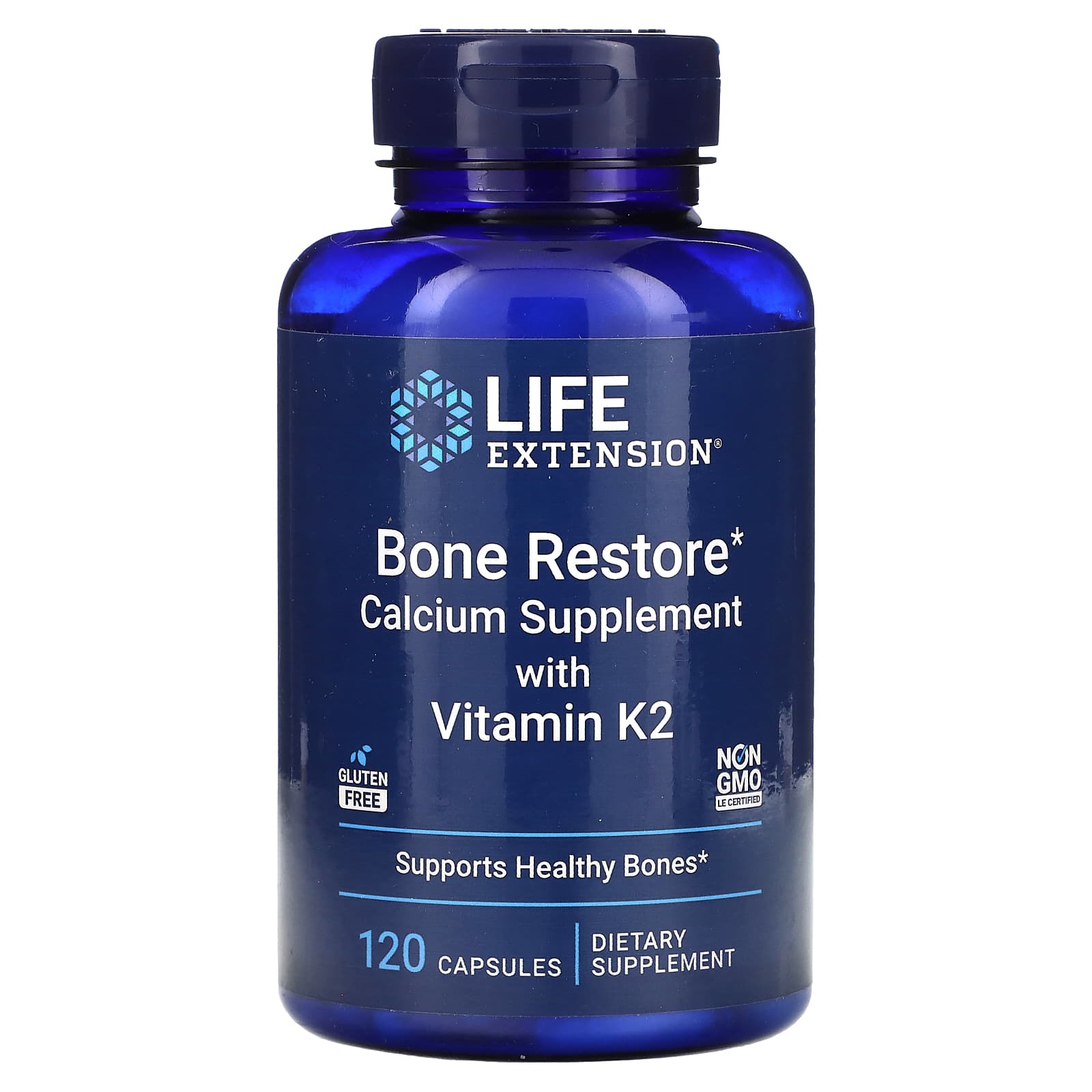 Life Extension, Bone Restore, Calcium Supplement with Vitamin K2, 120 Capsules