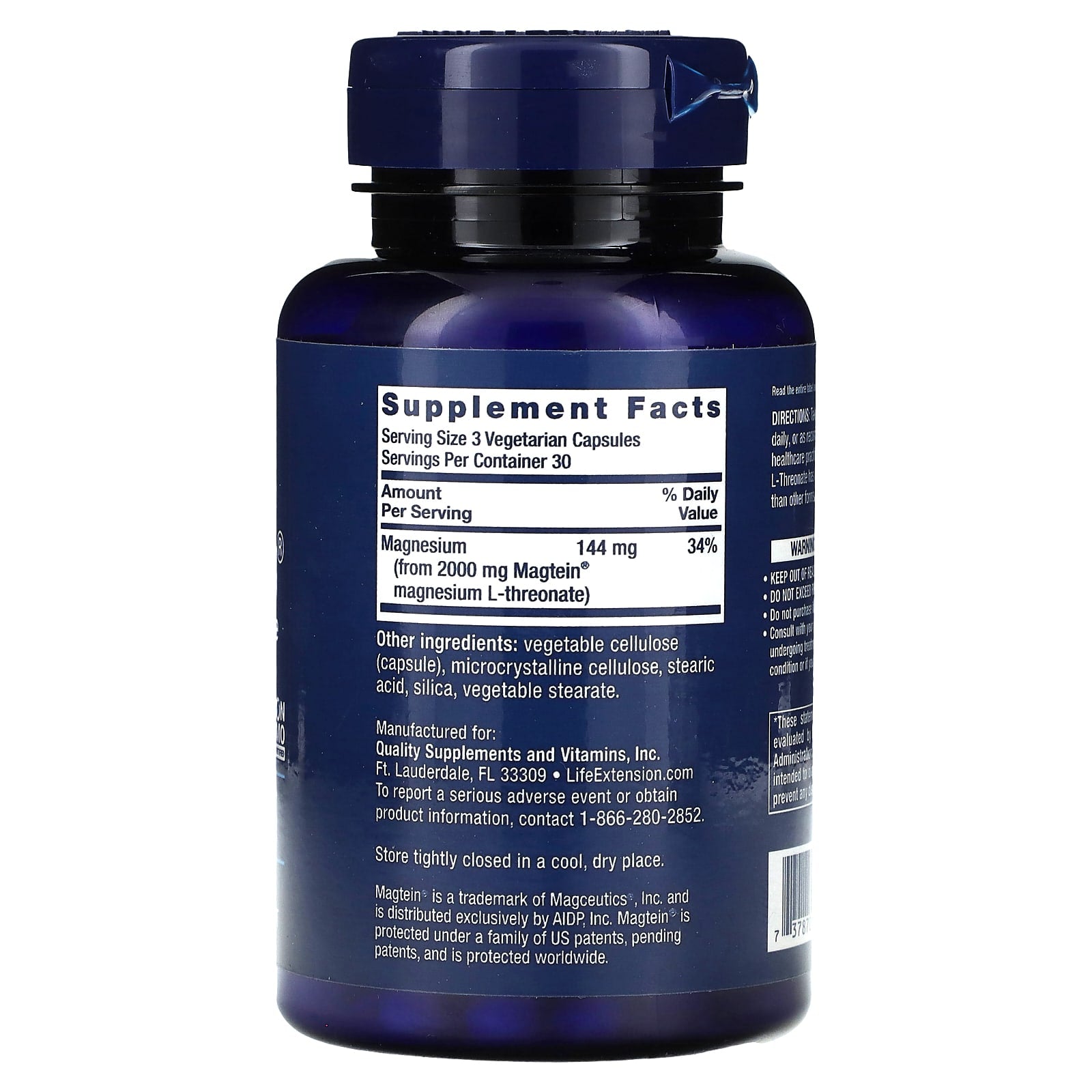 Life Extension, Neuro-Mag, Magnesium L-Threonate, 144 mg, 90 Vegetarian (48 mg per Capsule)