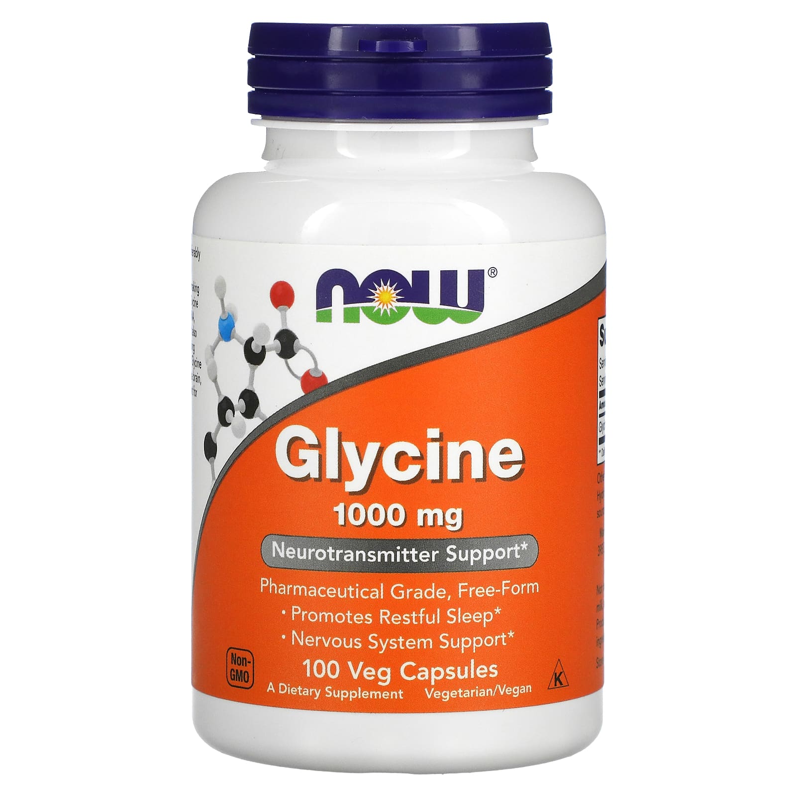 NOW Foods, Glycine, 1,000 mg, 100 Veg Capsules By NOW Foods