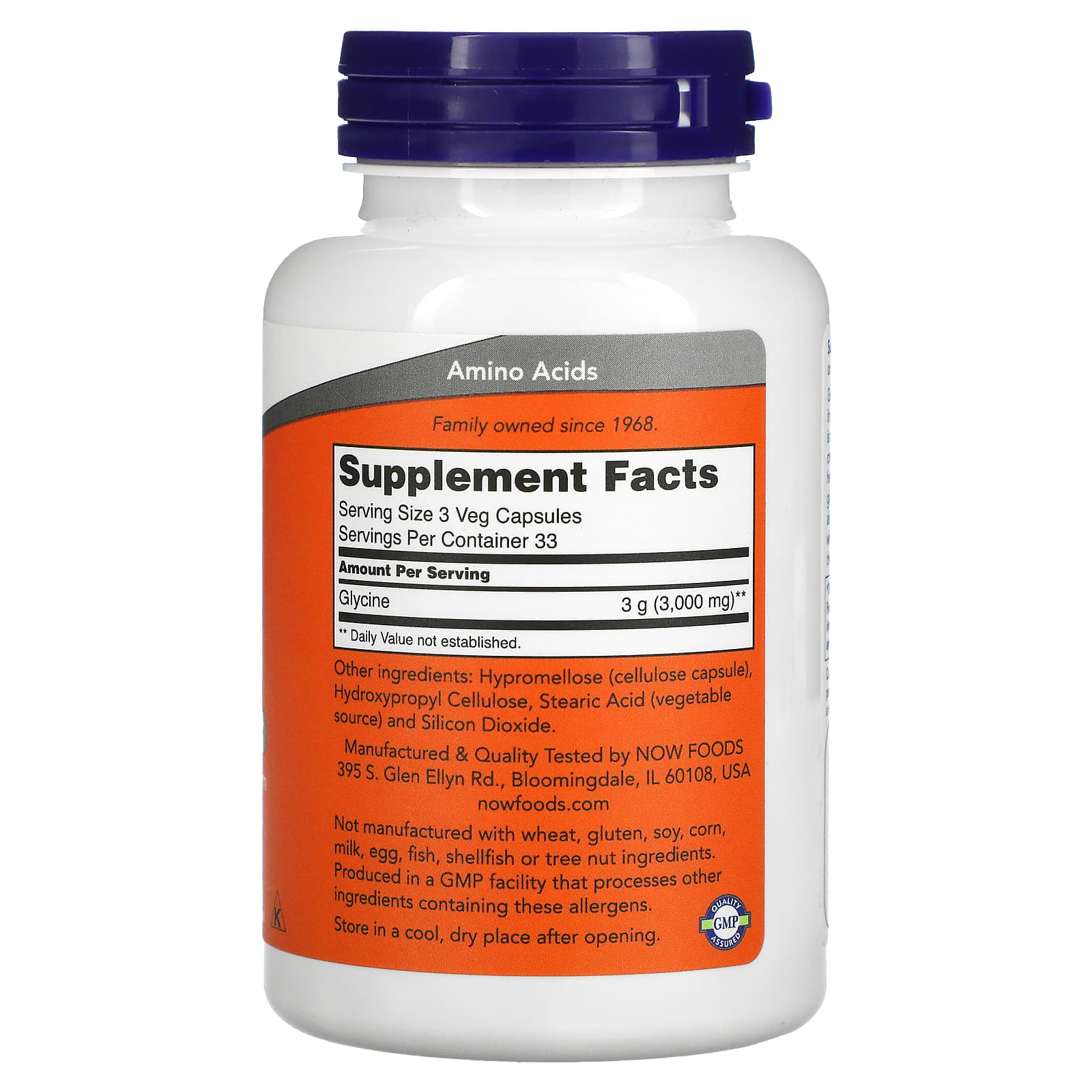 NOW Foods, Glycine, 1,000 mg, 100 Veg Capsules By NOW Foods