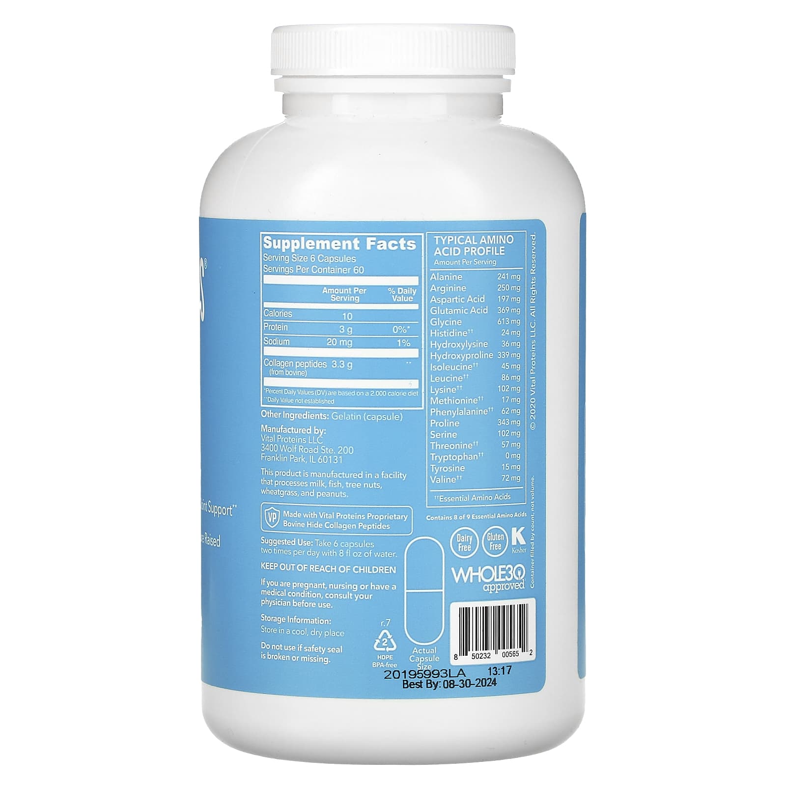 Vital Proteins, Collagen Peptides, 360 Capsules