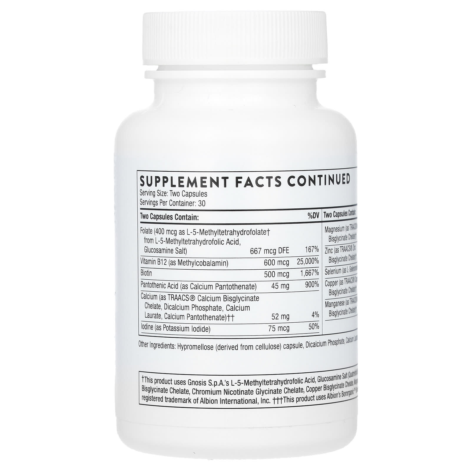 ثورن، العناصر الغذائية الأساسية 2/يوم، 60 كبسولة