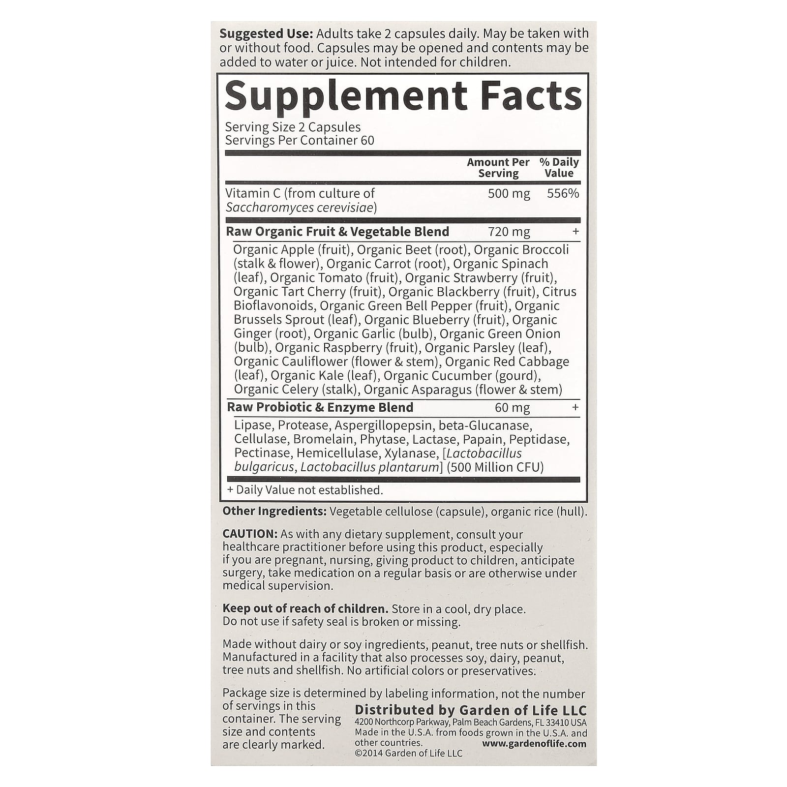 Garden of Life, Vitamin Code®, RAW Vitamin C™, 120 Vegan Capsules