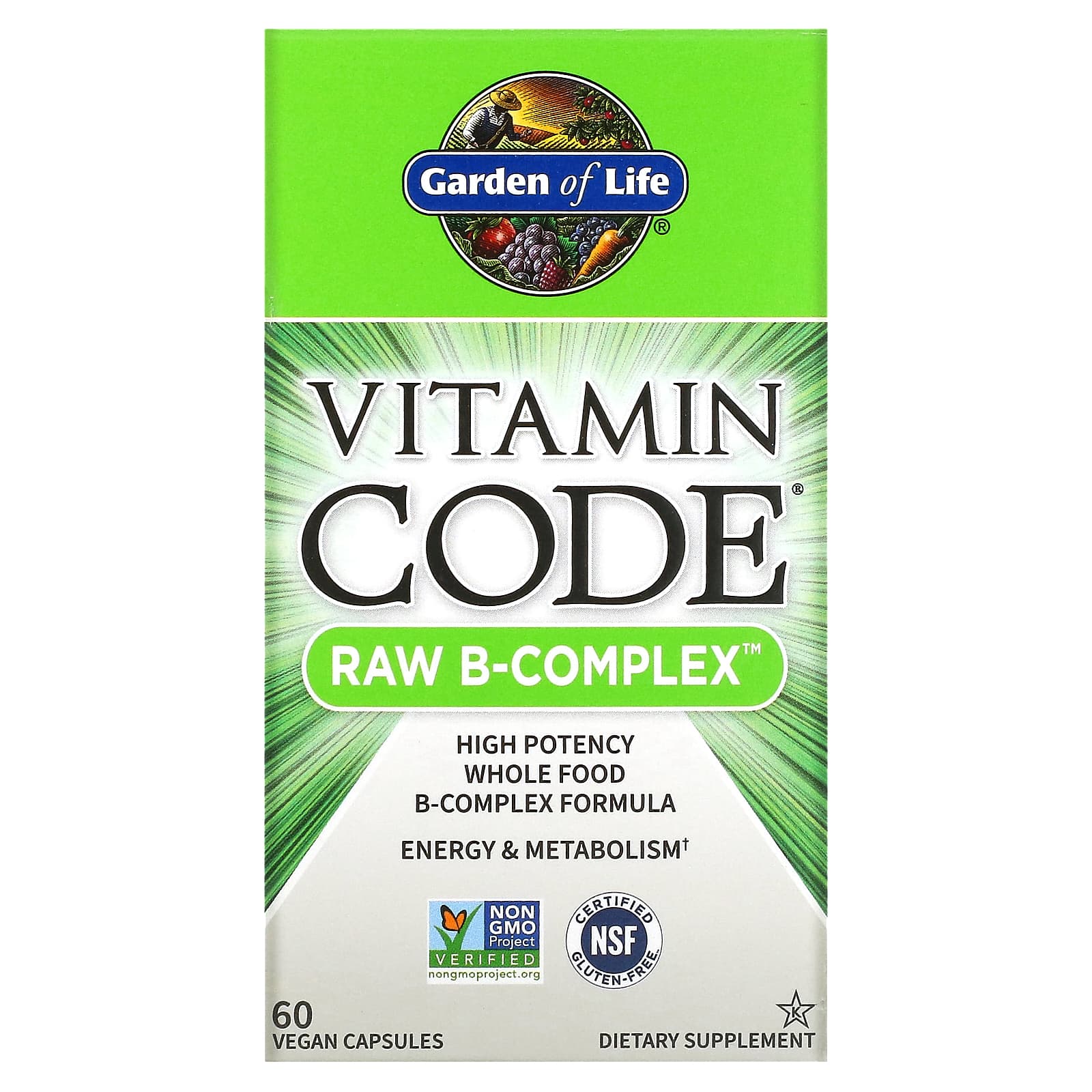 Garden of Life, Vitamin Code, RAW B-Complex, 60 Vegan Capsules