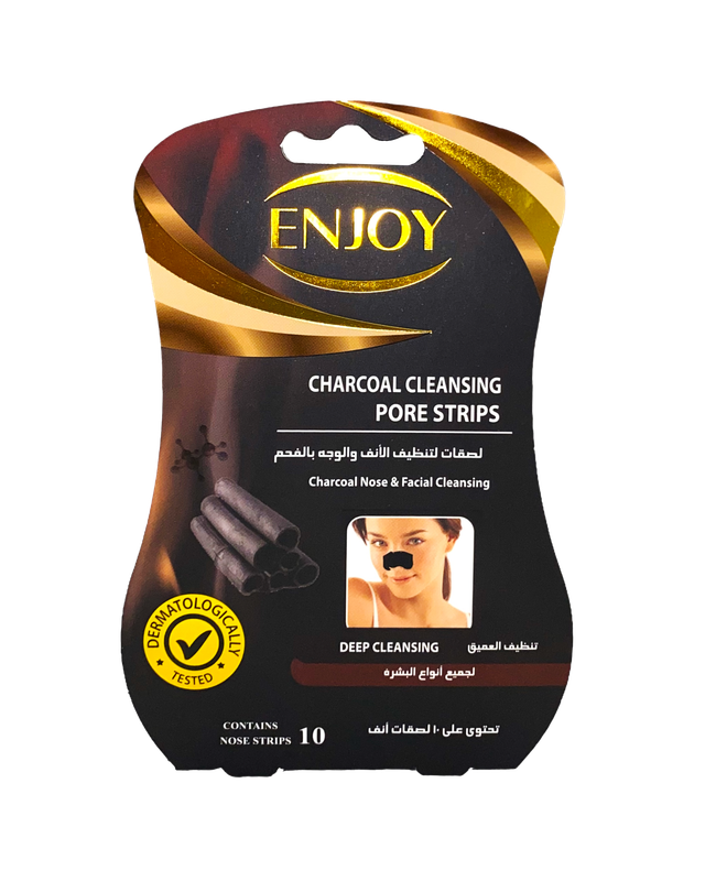 ENJOY NOSE & FACE STRIPS 10PC WITH CHARCOAL