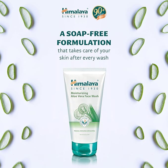 HIMALAYA FACE WASH 150ML MOISTURIZER WITH ALOE VERA AND CUCUMBER