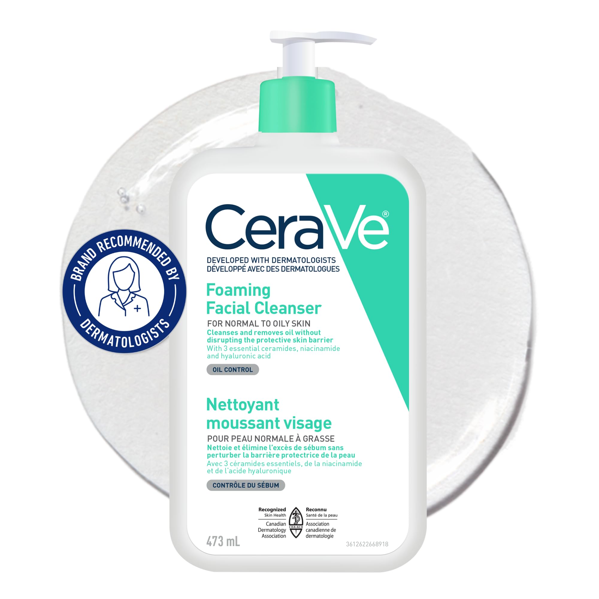 CERAVE FOAMING FACE WASH 473ML FOR NORMAL AND OILY SKIN